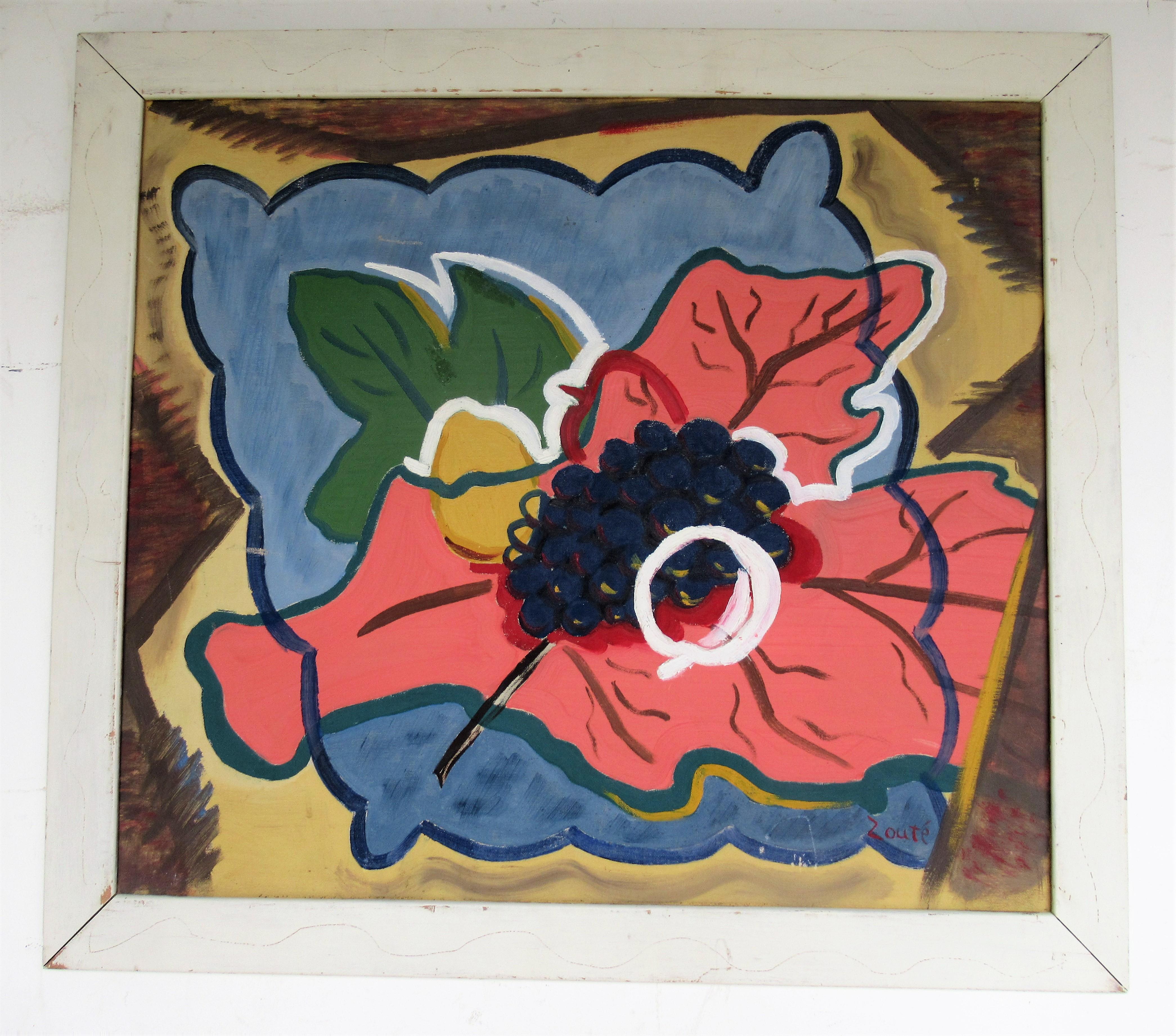 1940s Brilliant American Abstract Flower Painting 1