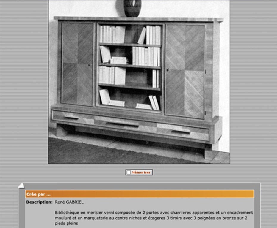 Legno Libreria anni '40 di Rene Gabriel in vendita