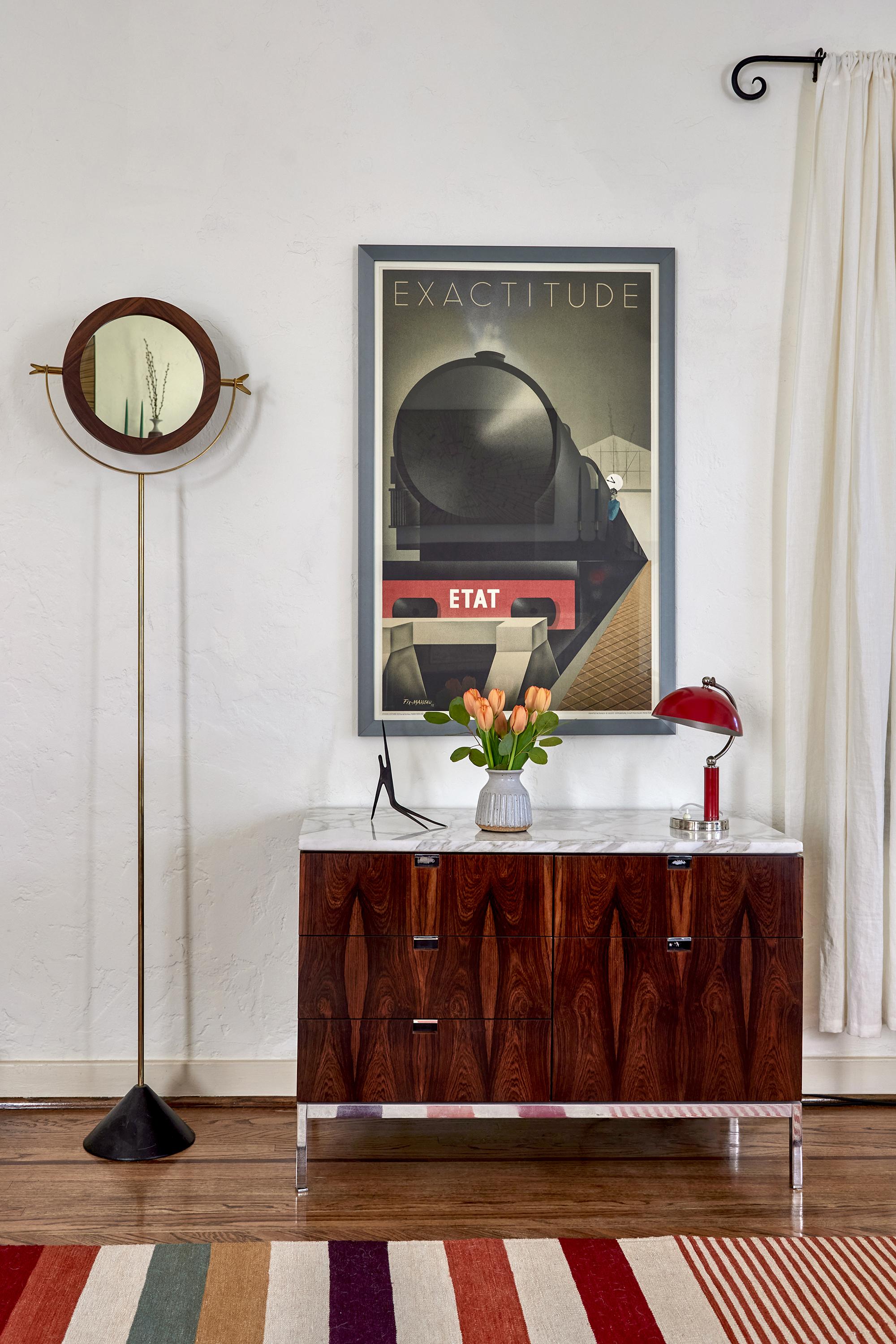 Swedish 1940s Boréns Borås Table Lamp in Red Lacquered Metal & Nickel For Sale