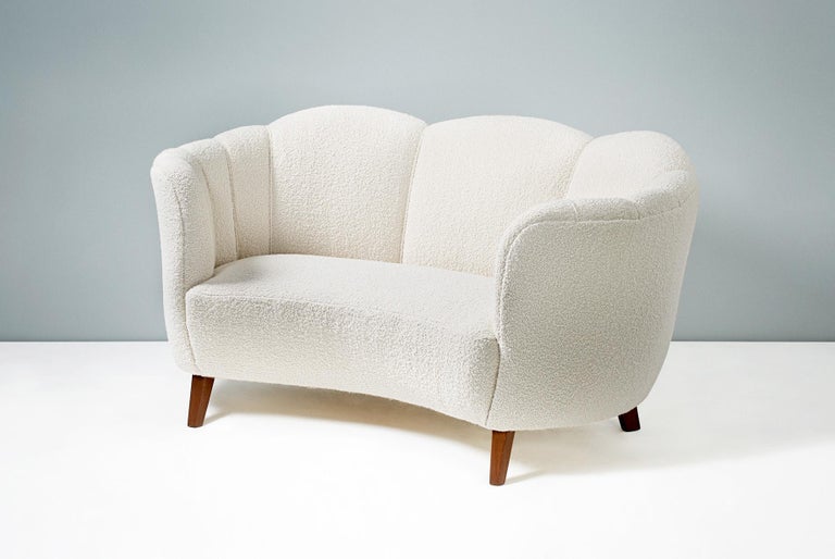 1940s Boucle Wool Danish Loveseat at 1stDibs