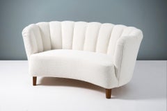 1940s Boucle Wool Danish Loveseat Sofa