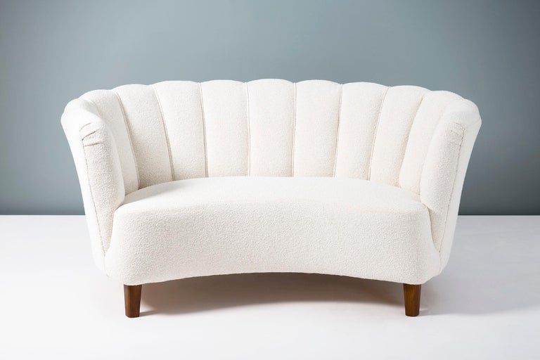 1940s Boucle Wool Danish Loveseat Sofa at 1stDibs