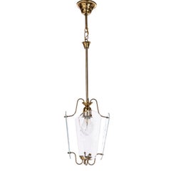 1940's Brass & Glass Lantern Attributed to Pietro Chiesa