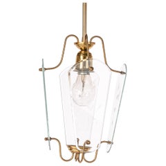 1940's Brass & Glass Lantern Attributed to Pietro Chiesa