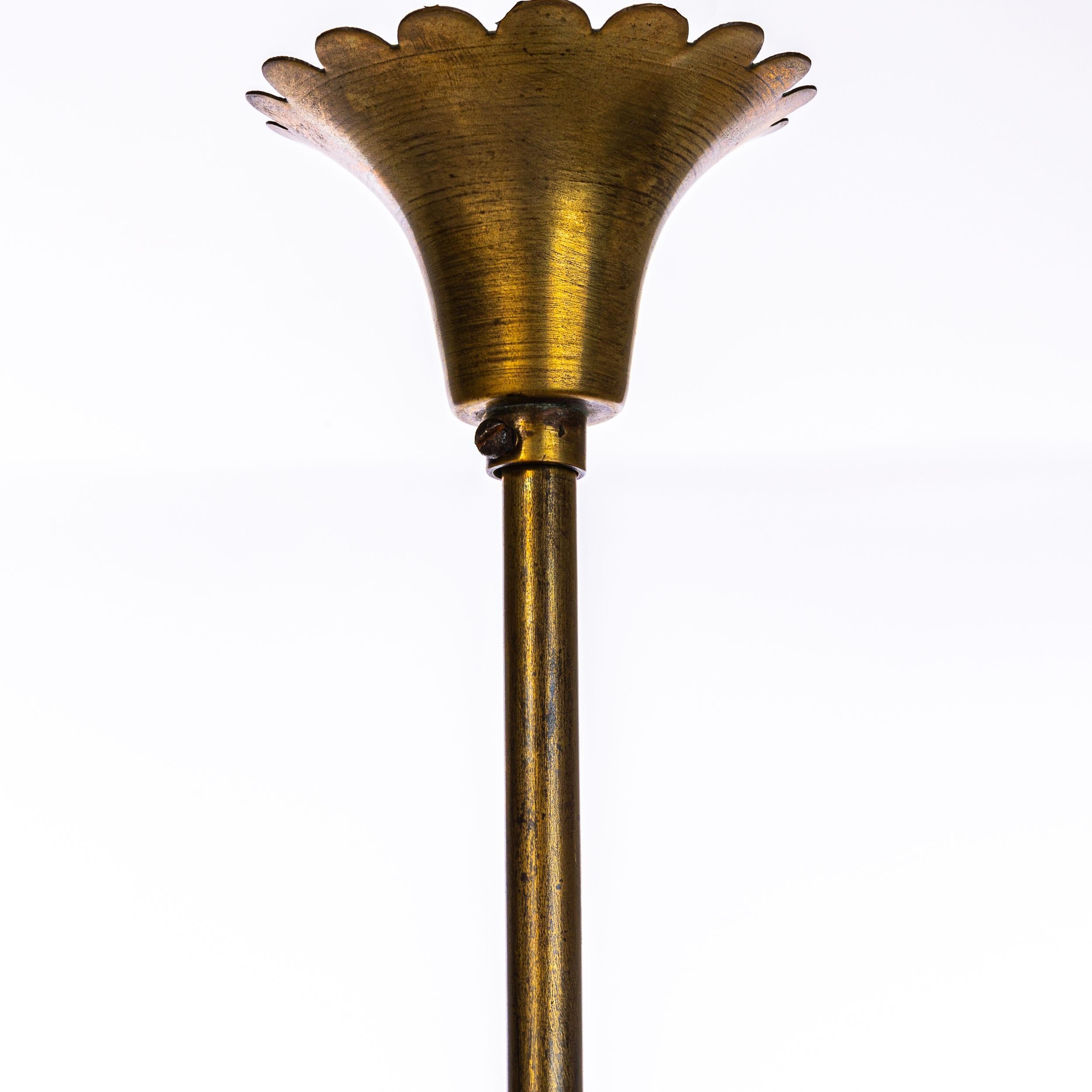 1940's Brass & Glass Pendant Attributed to Venini 1