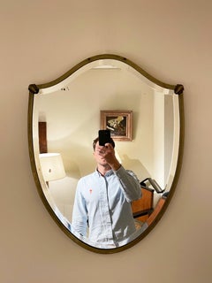 1940s Brass Shield Mirror