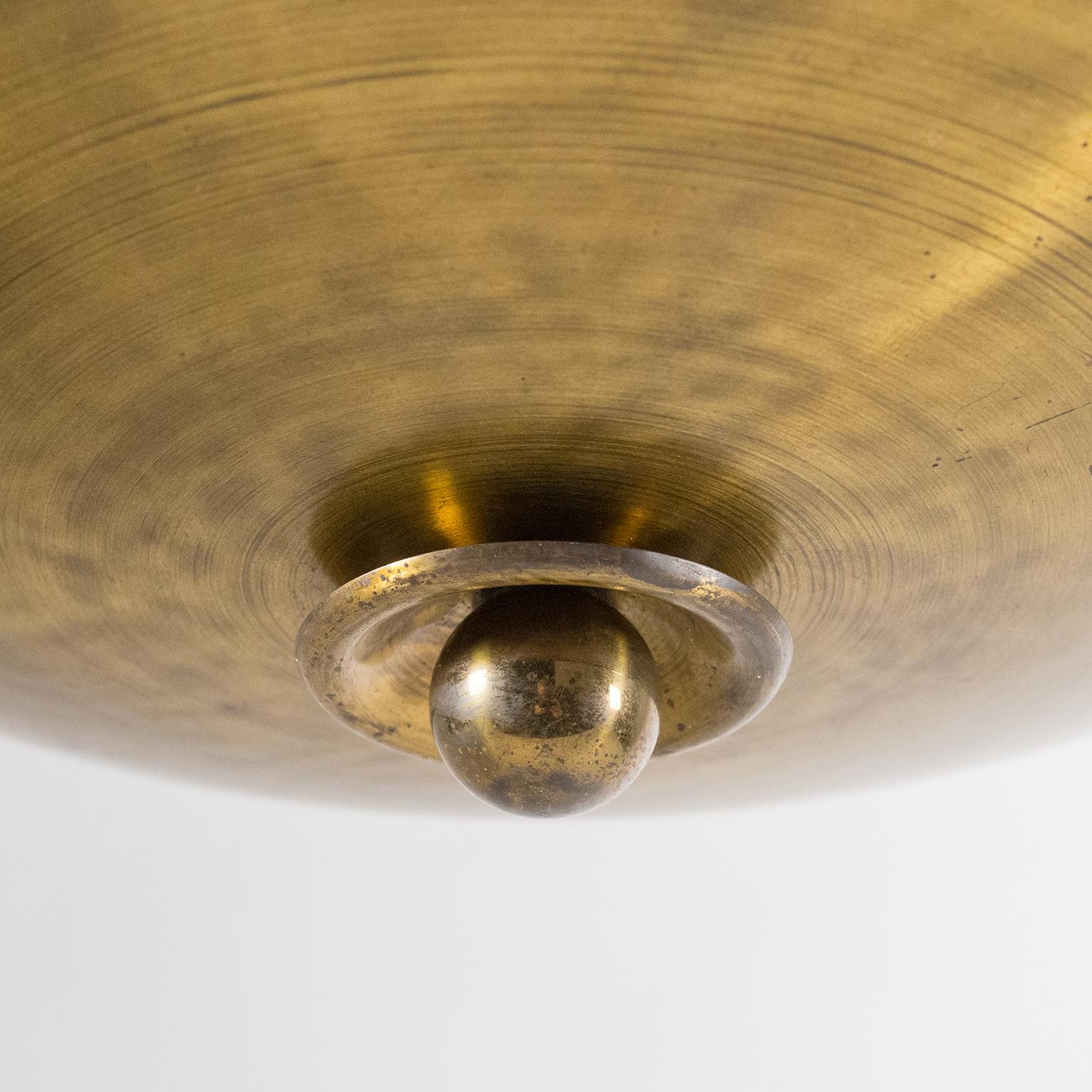 1940s Brass Uplight Chandelier 1