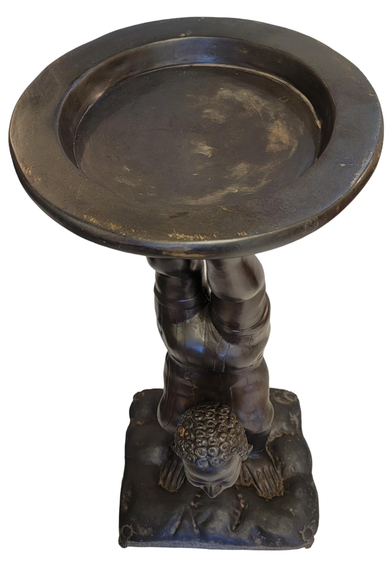 1940s Bronze Bird Bath Of Man Doing A hand Stand  For Sale