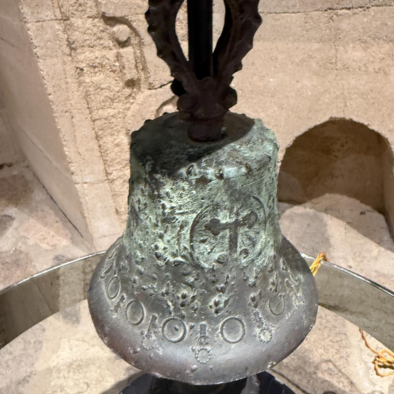 1818 Patinated Bronze Mission Bell Lamps Mexico 3