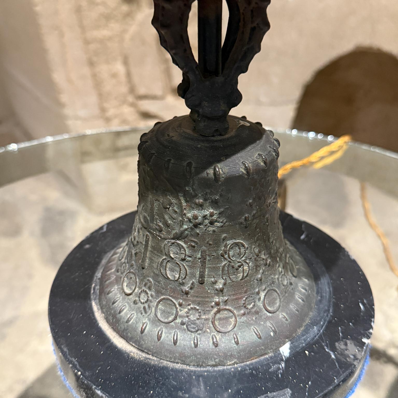 1818 Patinated Bronze Mission Bell Lamps Mexico 4