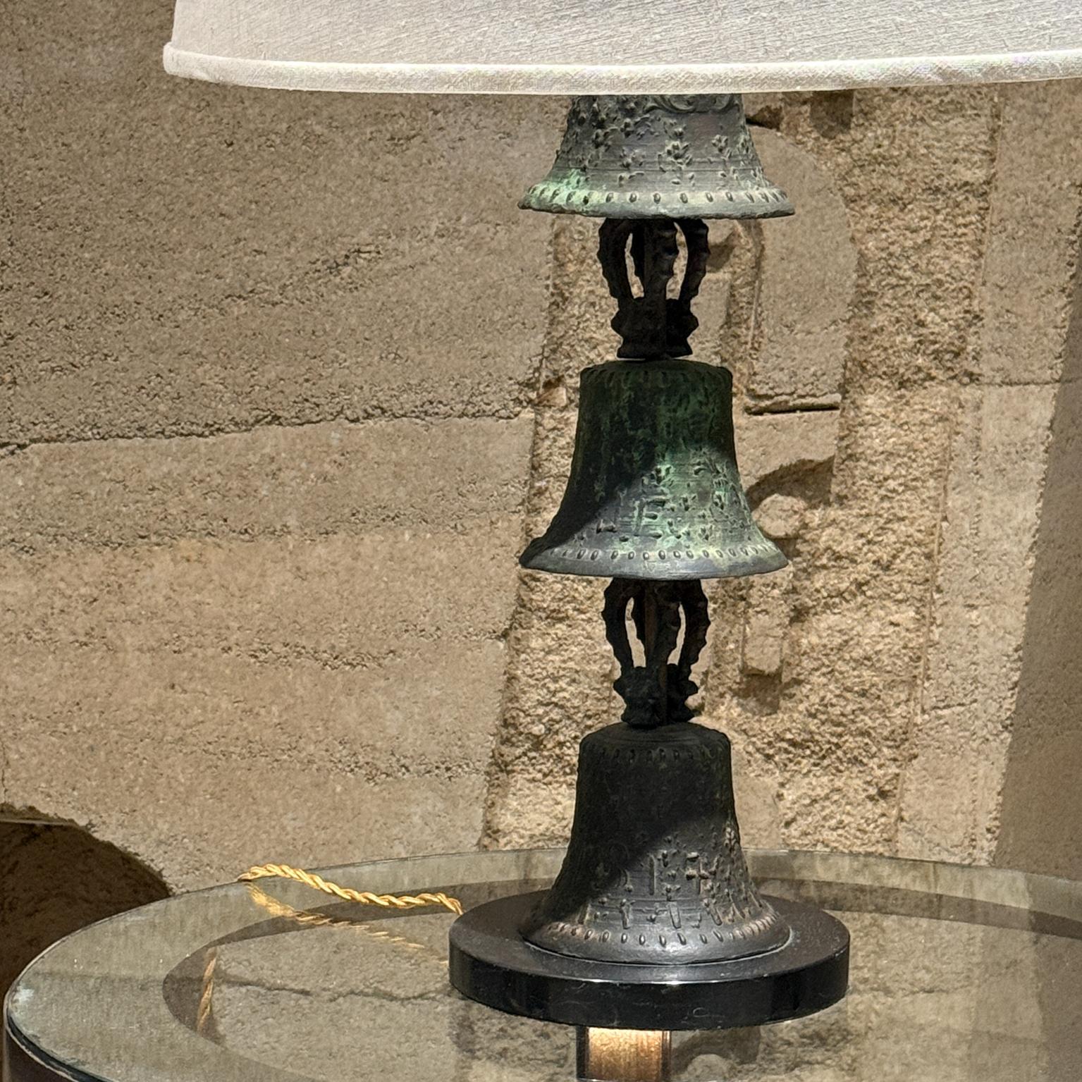 1818 Patinated Bronze Mission Bell Lamps Mexico In Good Condition In Chula Vista, CA