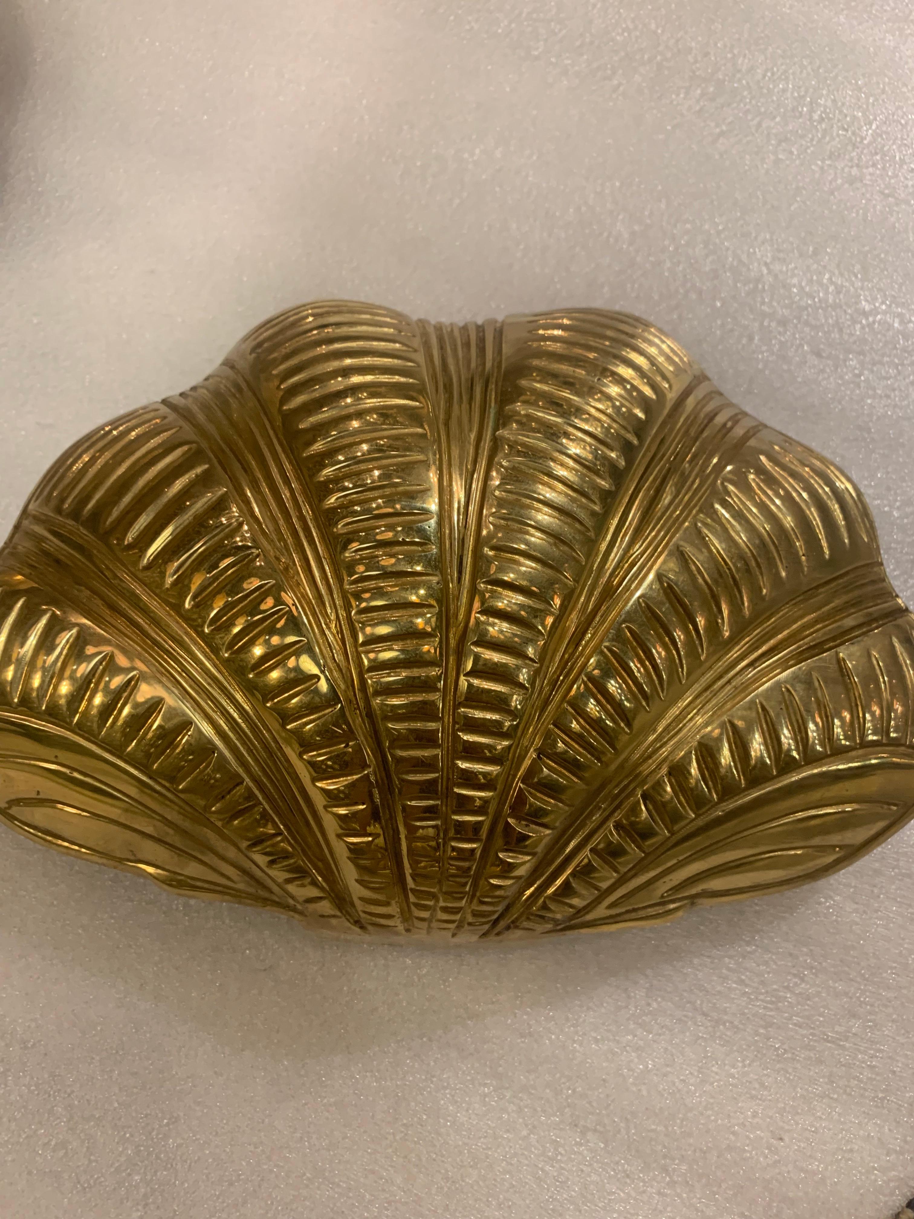 American 1940s Bronze Shell Sconces  For Sale