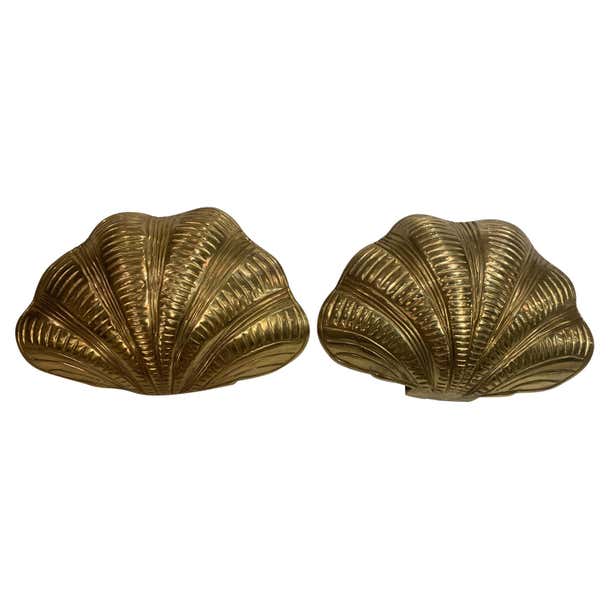 1940s Bronze Shell Sconces For Sale at 1stDibs