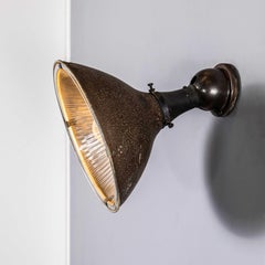 1940's Bronzed Holophane Spun Aluminium Verstellbare Lampe
