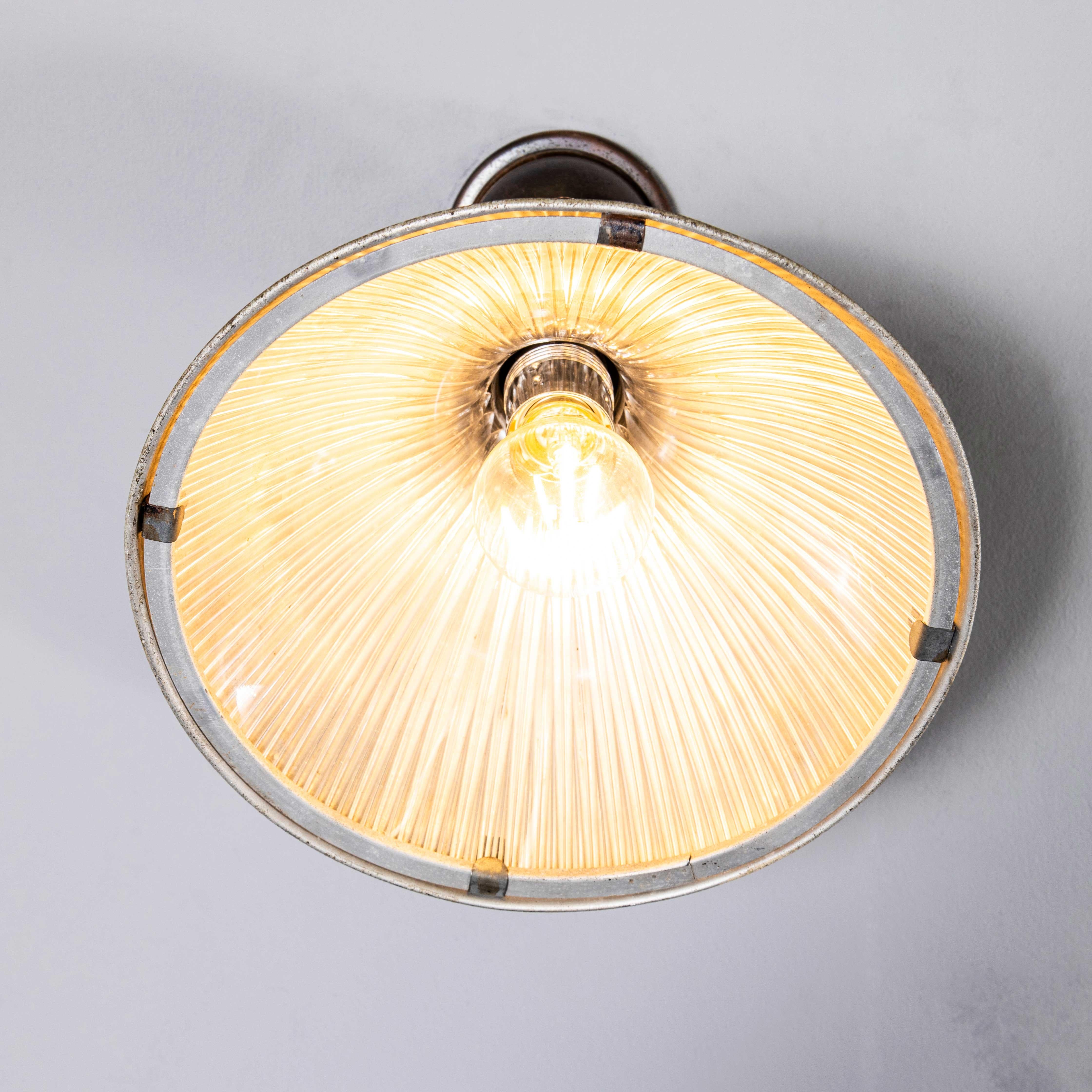 Mid-20th Century 1940's Bronzed Holophane Spun Aluminium Adjustable Lamp For Sale