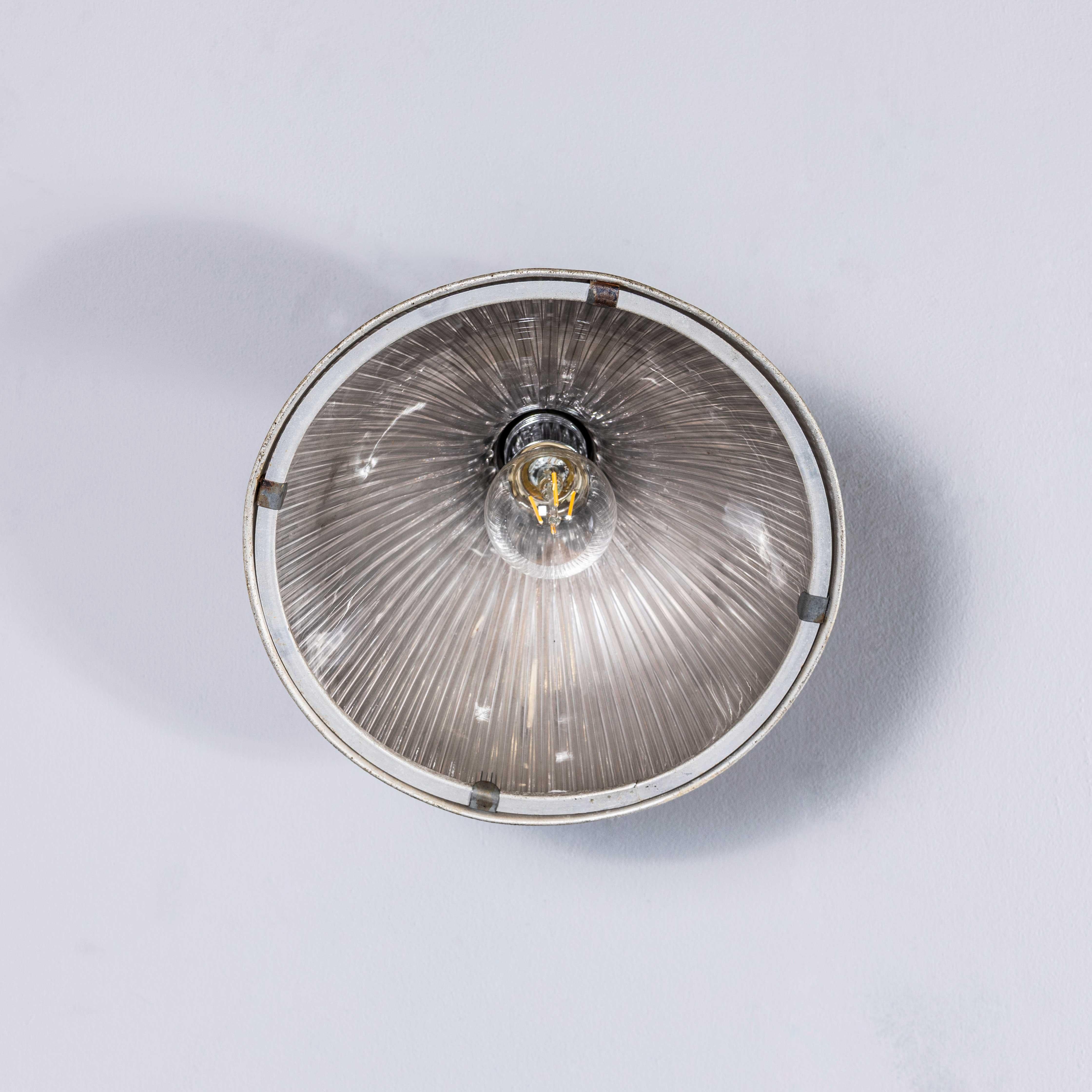 Aluminum 1940's Bronzed Holophane Spun Aluminium Adjustable Lamp For Sale