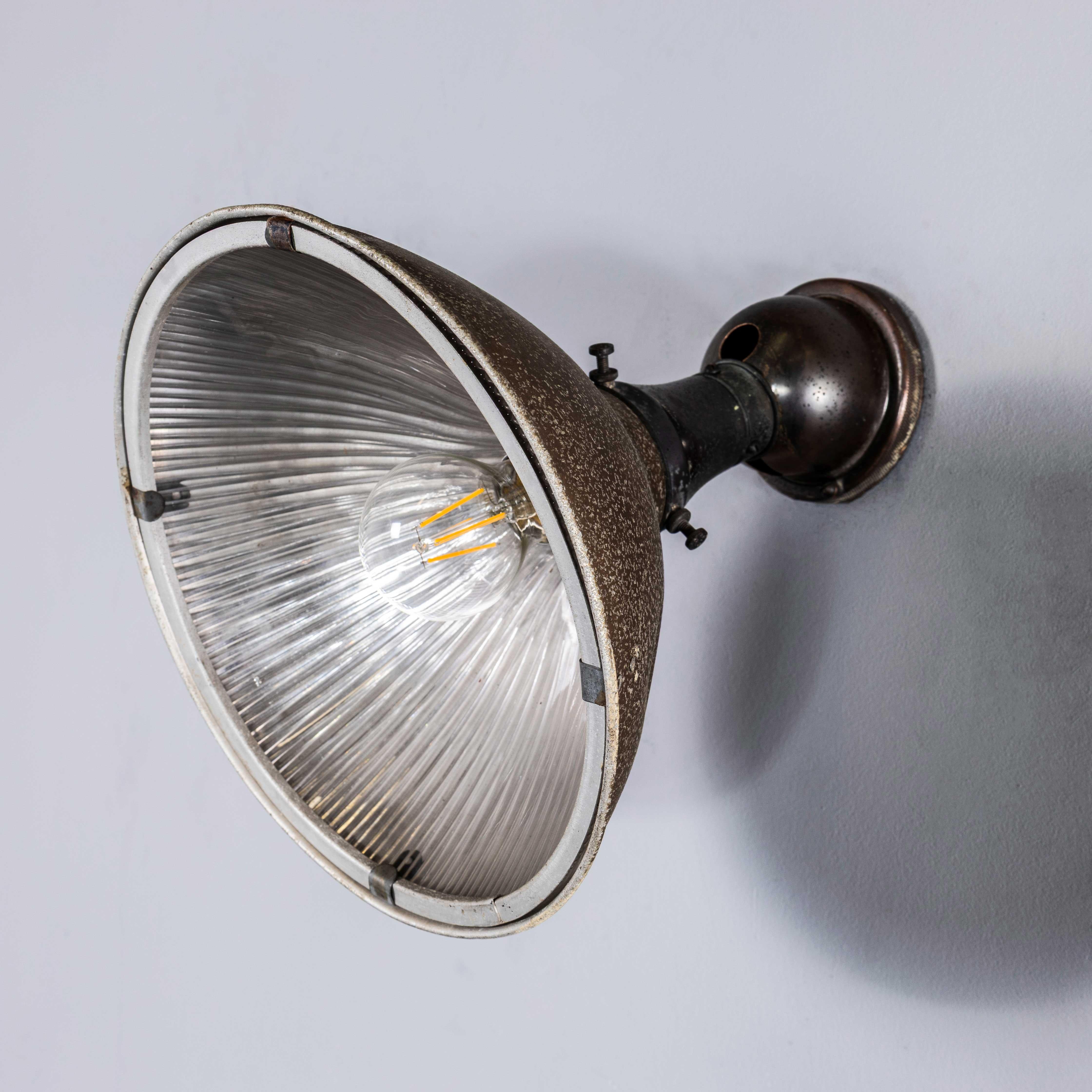 1940's Bronzed Holophane Spun Aluminium Adjustable Lamp For Sale 1