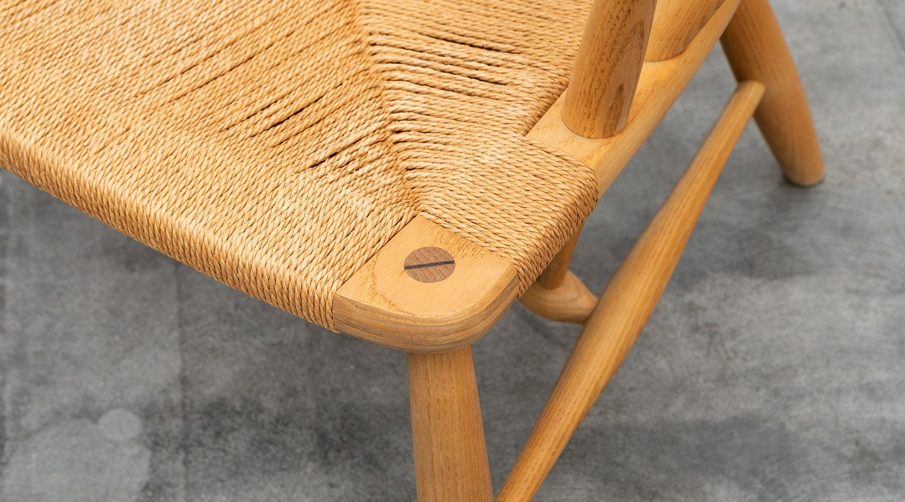 1940s Brown Ash and Papercord Peacock Chair by Hans Wegner 'd' 5