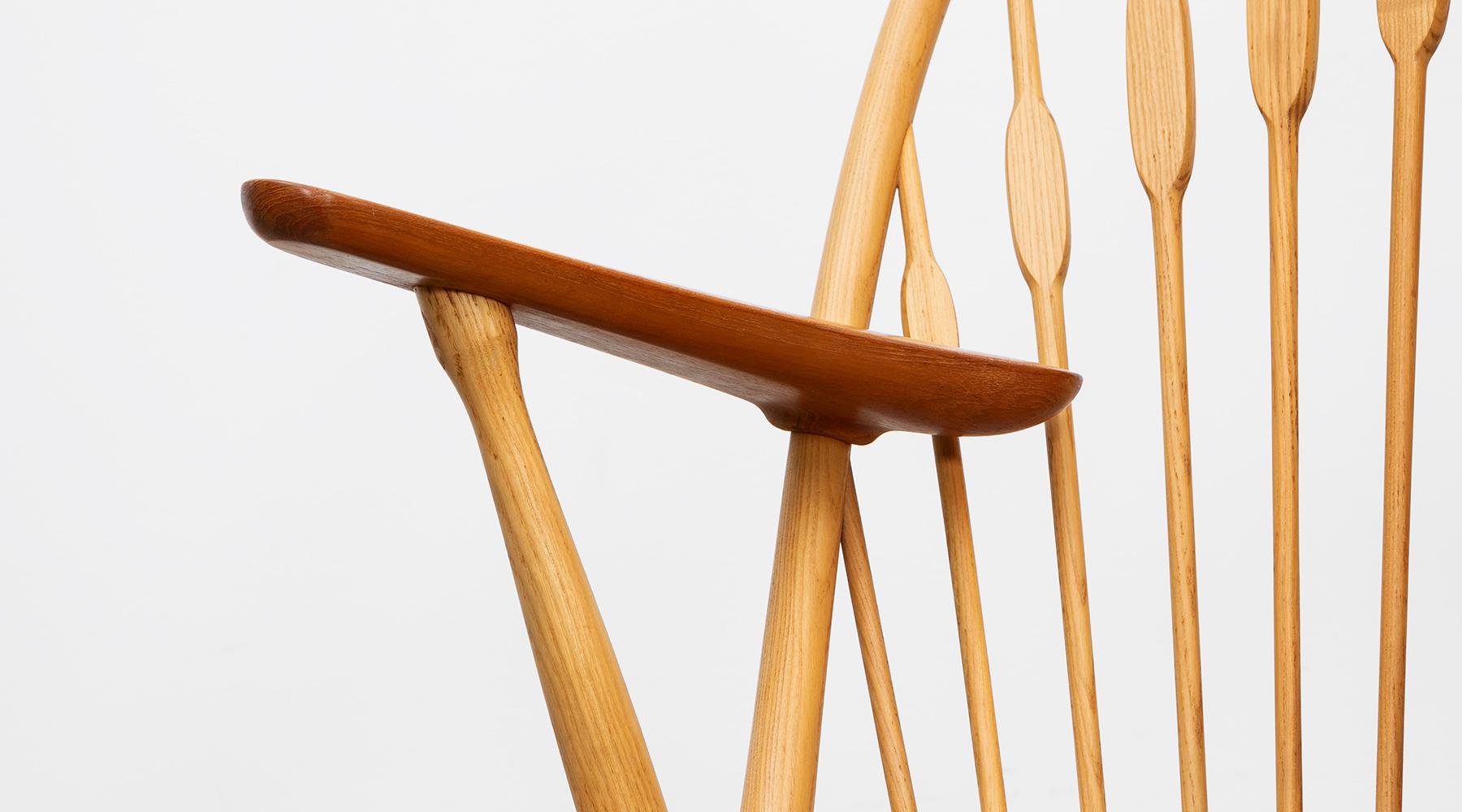 1940s Brown Ash and Papercord Peacock Chair by Hans Wegner 'd' 3