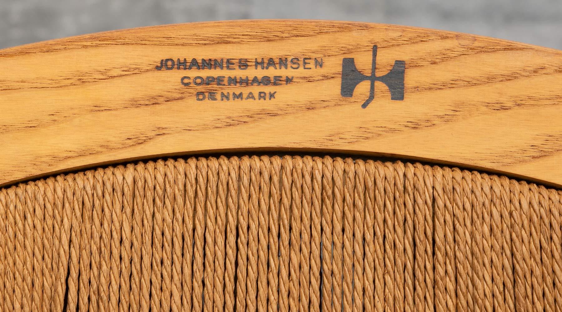 1940s Brown Ash and Papercord Peacock Chair by Hans Wegner For Sale 6