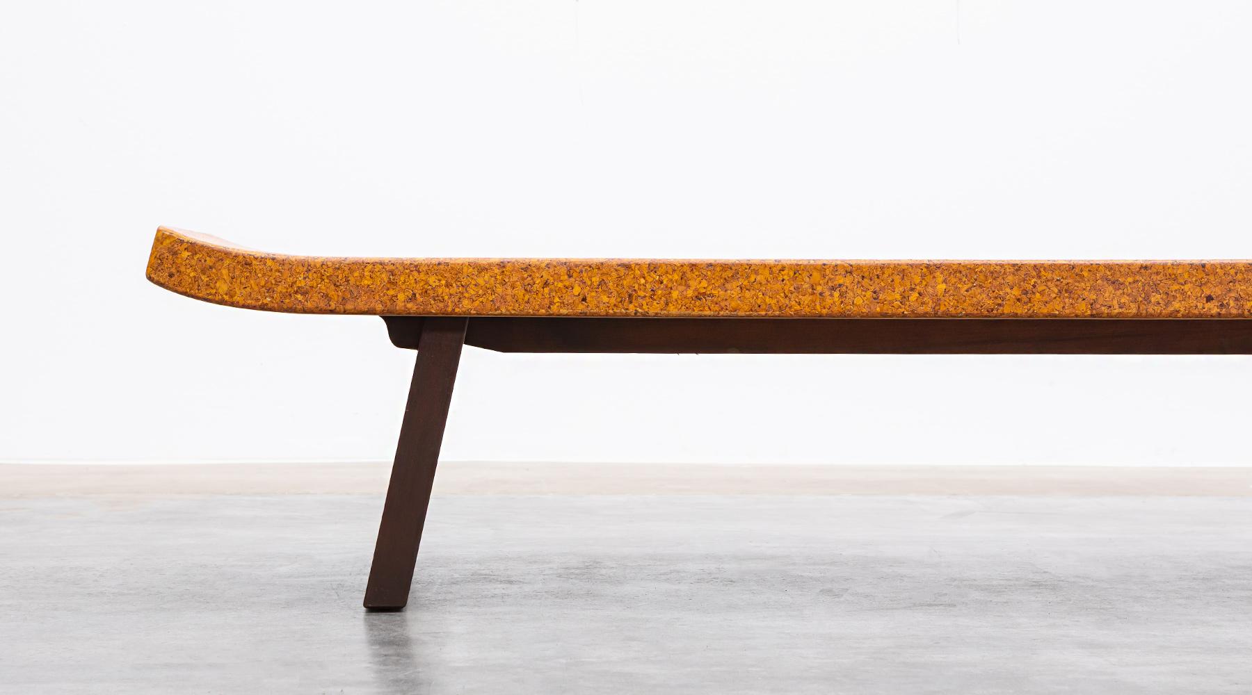 Mid-20th Century 1940s Brown Cork and Mahogany Coffee Table by Paul Frankl 'b' For Sale