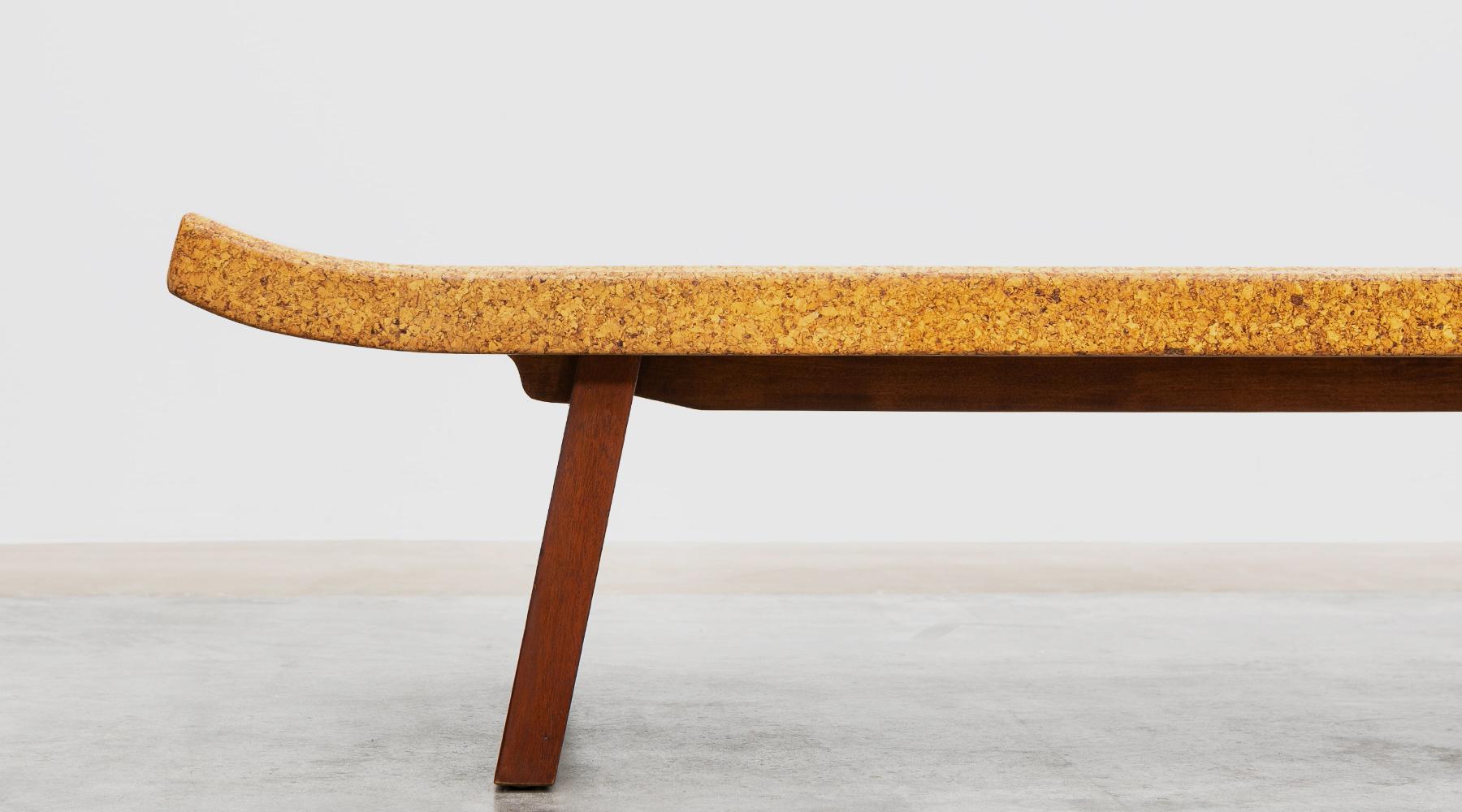 Mid-20th Century 1940s Brown Cork and Mahogany Coffee Table by Paul Frankl