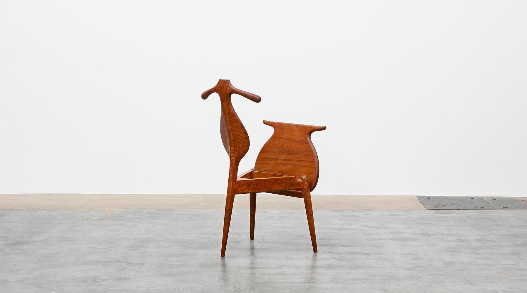 Danish 1950s Brown Oak and Teak Valet Chair by Hans Wegner 'b'