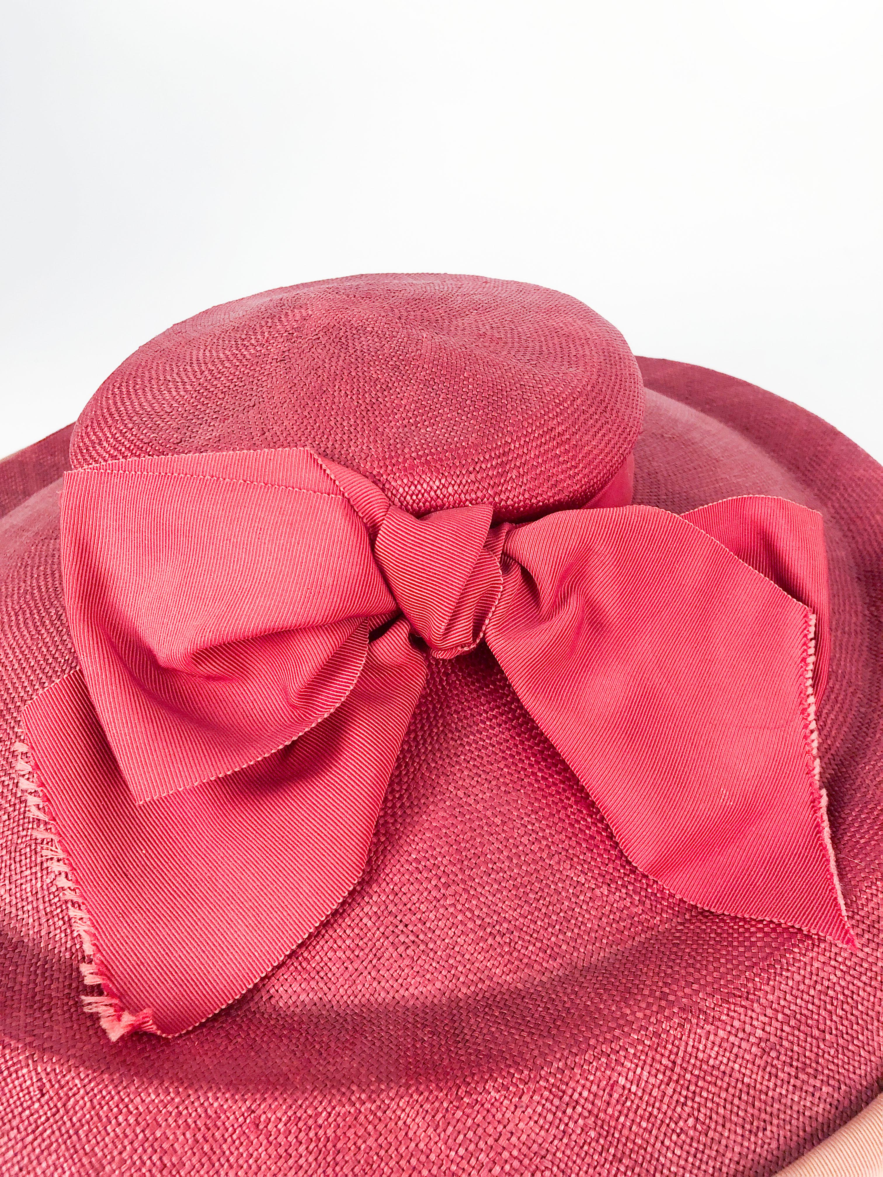 Women's or Men's 1940s Bullocks Coral Picture Hat