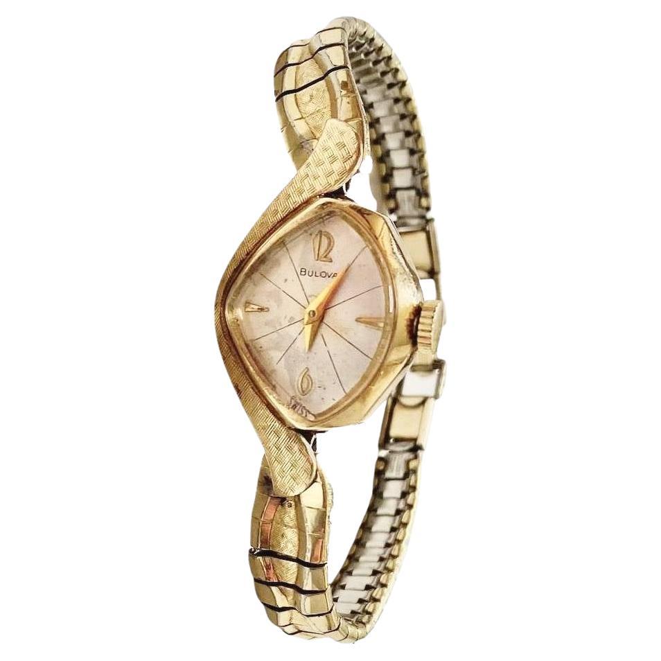 1940er Bulova 10K vergoldete, gerollte Armbanduhr