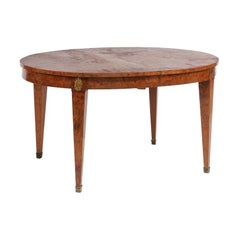 1940s Burled Walnut Louis XVI-Style Oval Dining Table