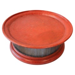 1940er Jahre birmanischen lackiert rot Tablett Großformat Bambus Thai Stand