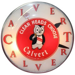 Vintage 1940s Calvert Distillery Bubble Clock