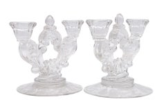 1940s Cambridge Glass Candelabra, a Pair