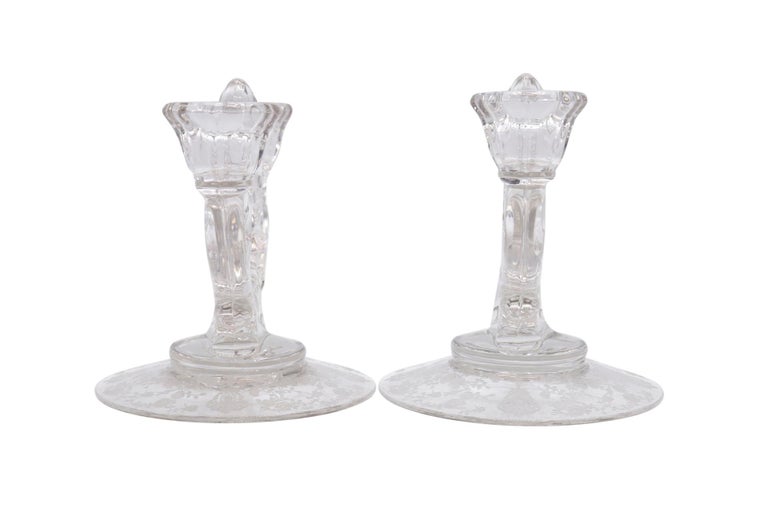 American 1940s Cambridge Glass Candelabra, a Pair For Sale