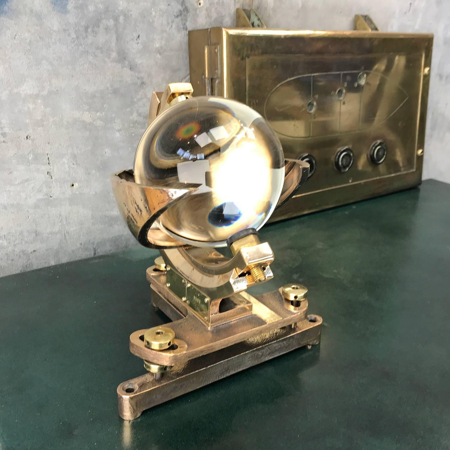 1940s Campbell Stokes British Cast Bronze, Brass and Glass Sunshine Recorder 1