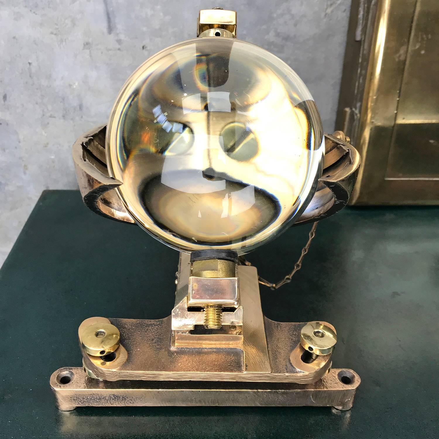 1940s Campbell Stokes British Cast Bronze, Brass and Glass Sunshine Recorder In Good Condition In Leicester, Leicestershire