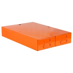 1940s Card Catalog File Drawers, Refinished in Gloss Tangerine