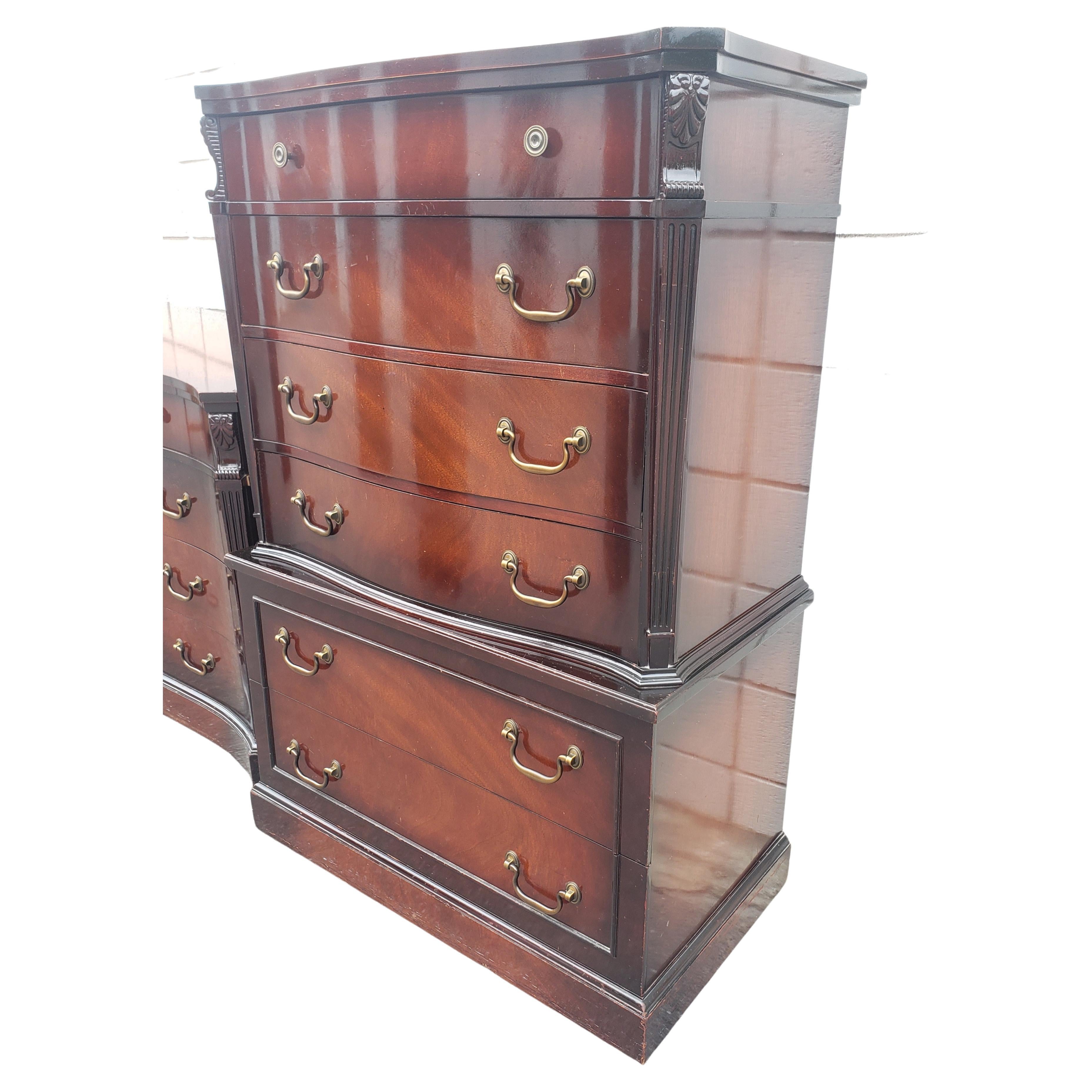 Chippendale Cassettiera in mogano Carlton House degli anni '40 in vendita