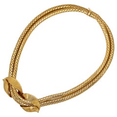 1940er Jahre Cartier 18 Karat Gelbgold Choker Stil Damen Halskette