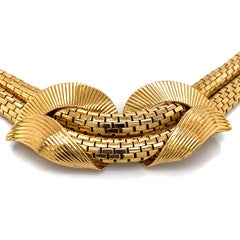1940s Cartier 18 Karat Yellow Gold Choker Style Womens Necklace