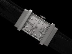1940's Cartier Vintage Art Deco Mens Top Hat Wristwatch - Palladium & Diamonds