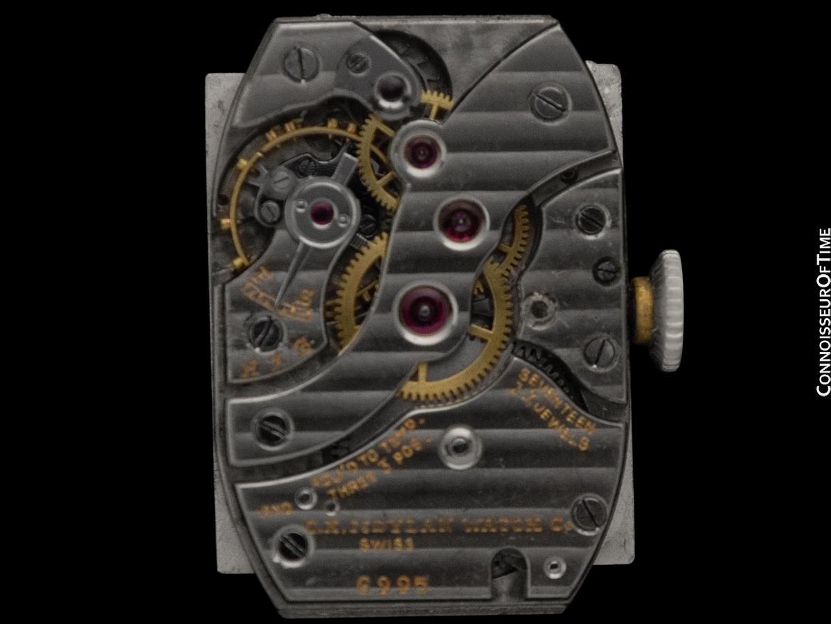 Reloj de pulsera Cartier Vintage Art Déco de 1940 - Paladio y diamantes en venta 3