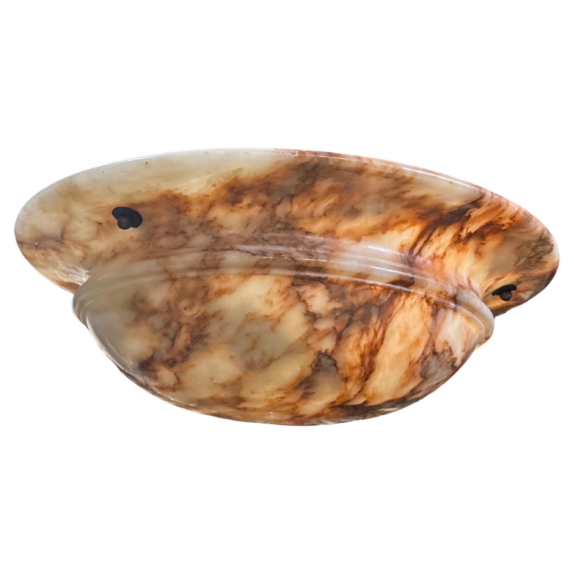 1940’s Carved  Alabaster Light Fixture For Sale 3