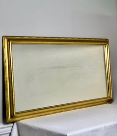 1940s Carved Giltwood Rectangular Mantle Mirror