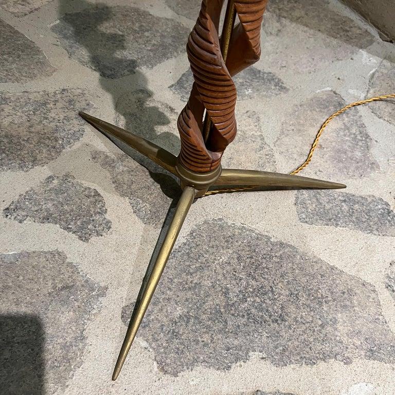 1940s Carved Italian Wood Floor Lamp after Franco Albini 6