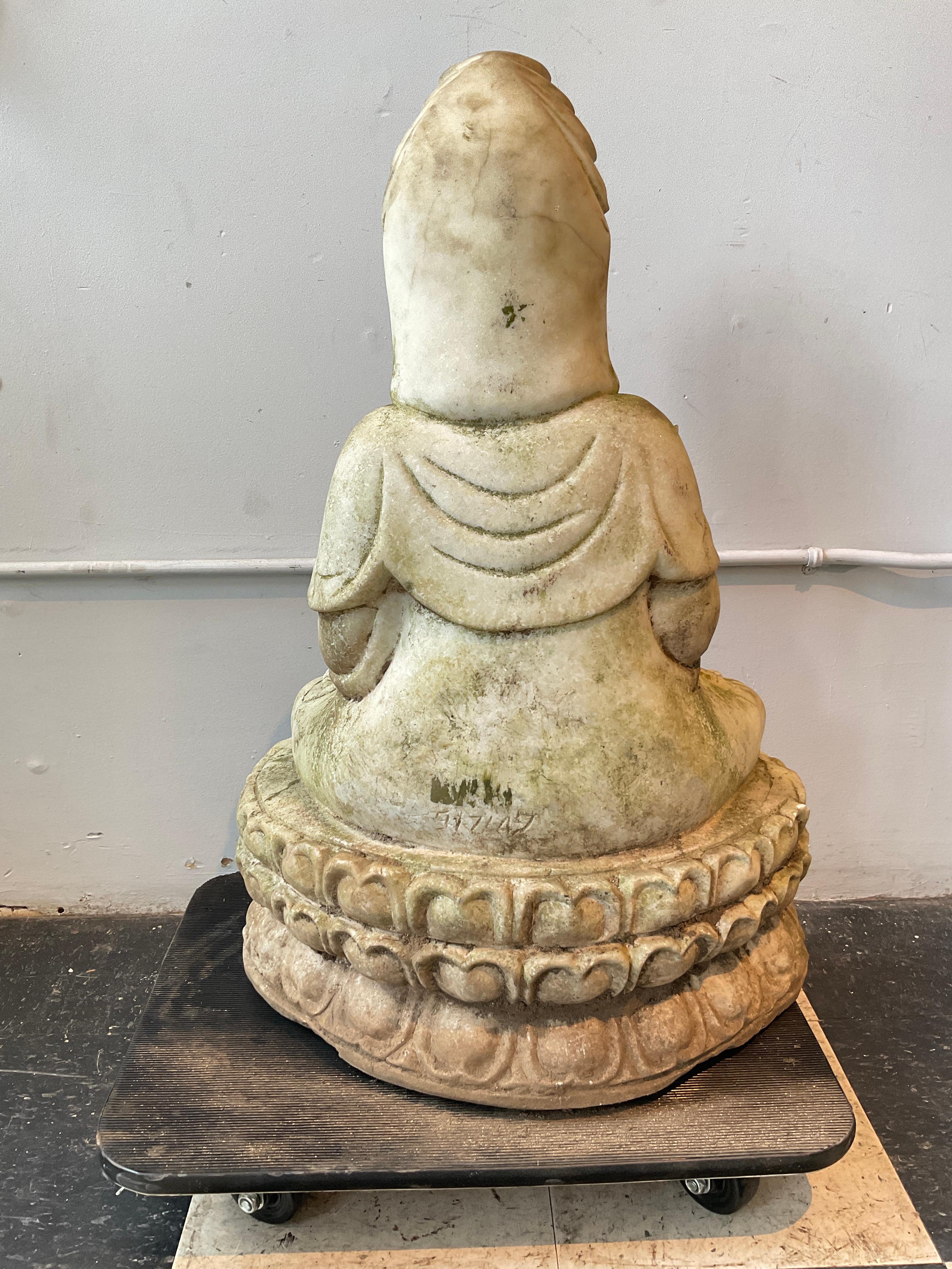 Marmo 1940s  Siddharta in marmo scolpito alto 3 piedi in vendita