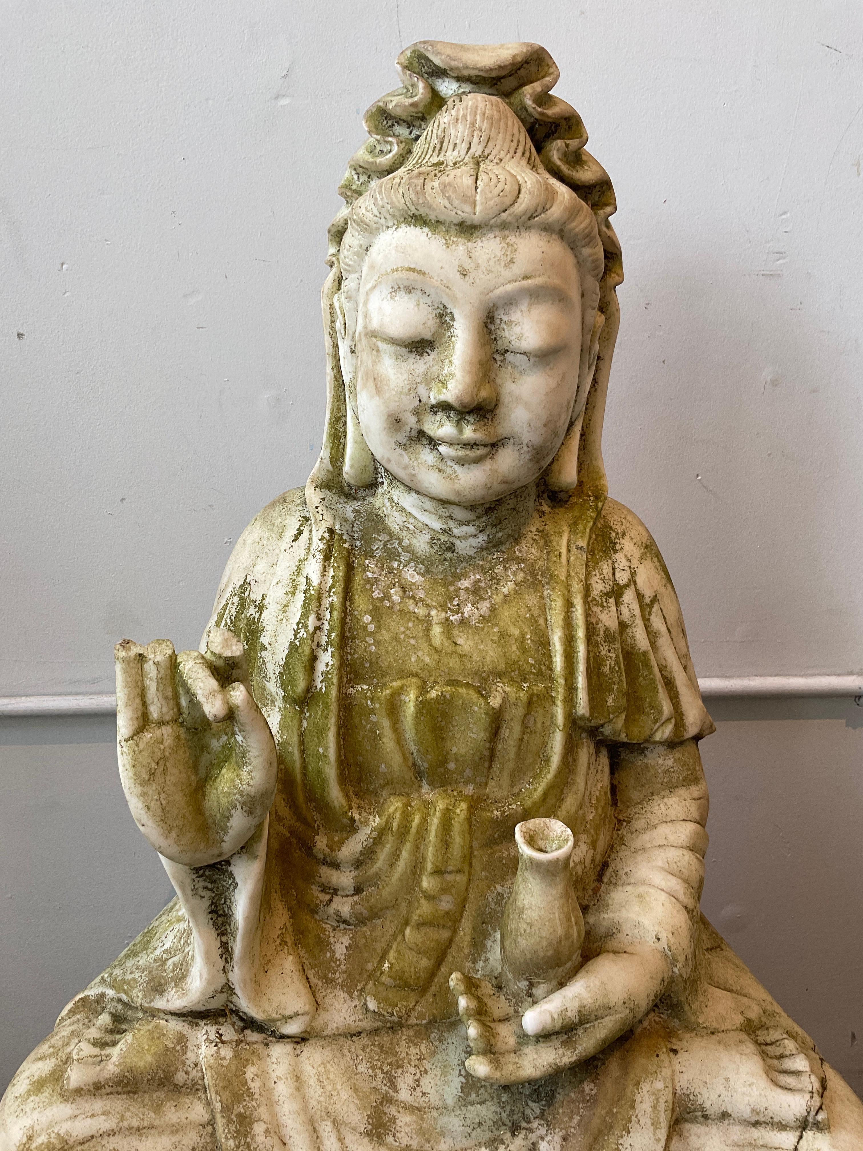 1940s  Siddharta in marmo scolpito alto 3 piedi in vendita 3