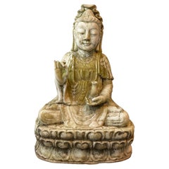 1940s  Carved Marble 3 Feet High Siddhartha