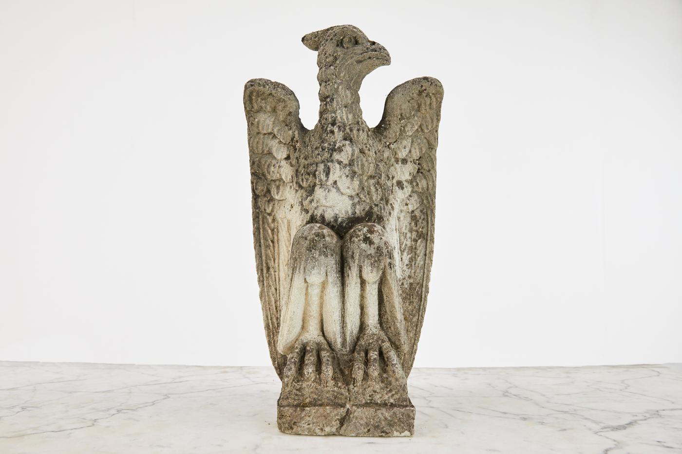 1940s Carved Stone Eagle 2