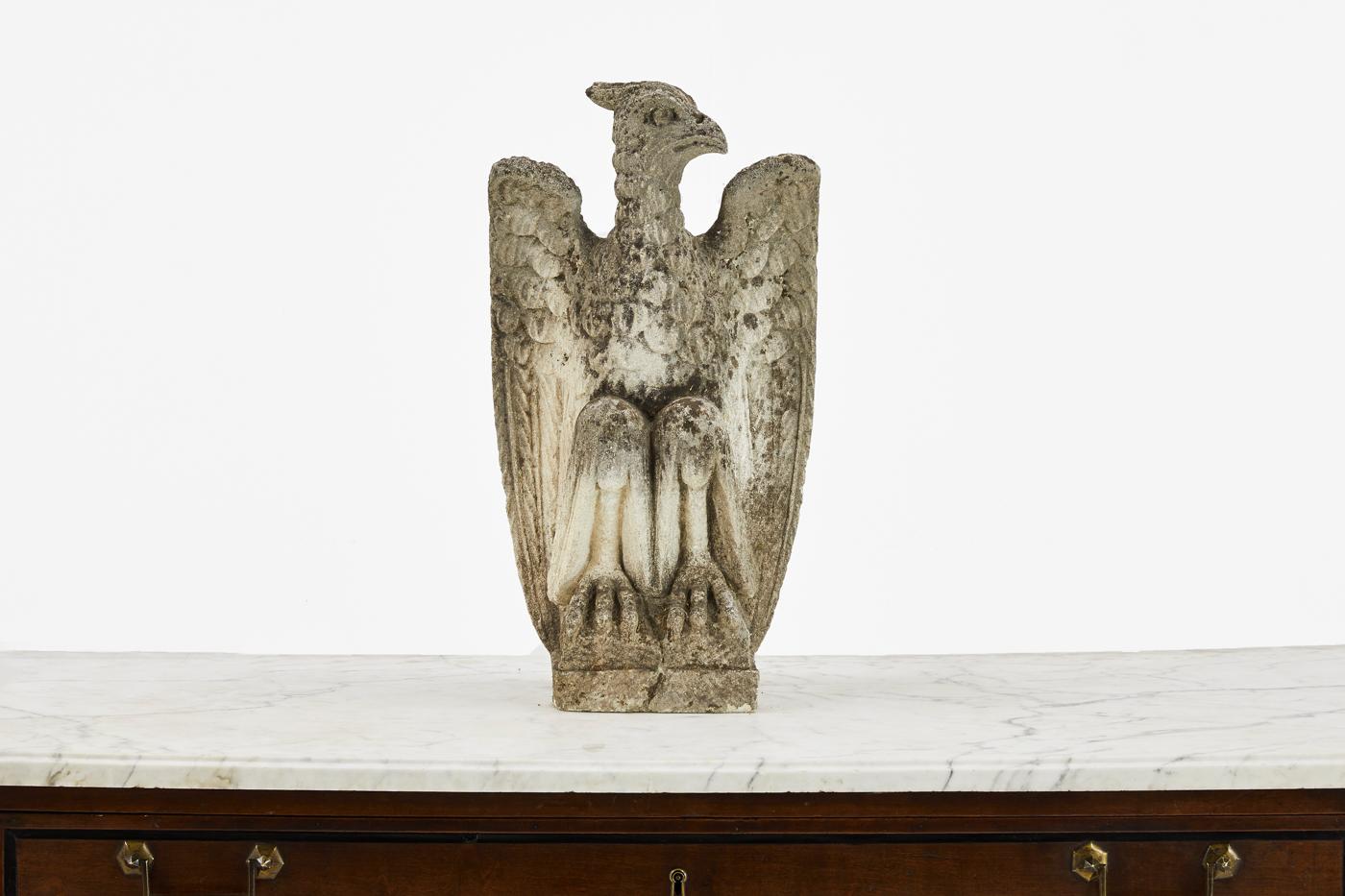 1940s carved stone eagle. Not reconstituted stone.
 